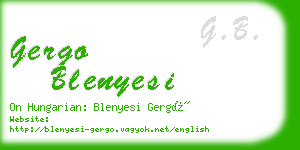 gergo blenyesi business card